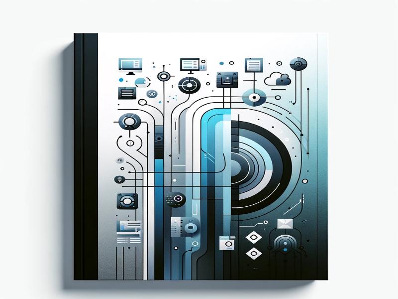 Abstract icons representing computer problems on a minimalist white background, featuring symbols for software bugs, hardware failures, and network issues, in a color palette of blue, grey, and green.